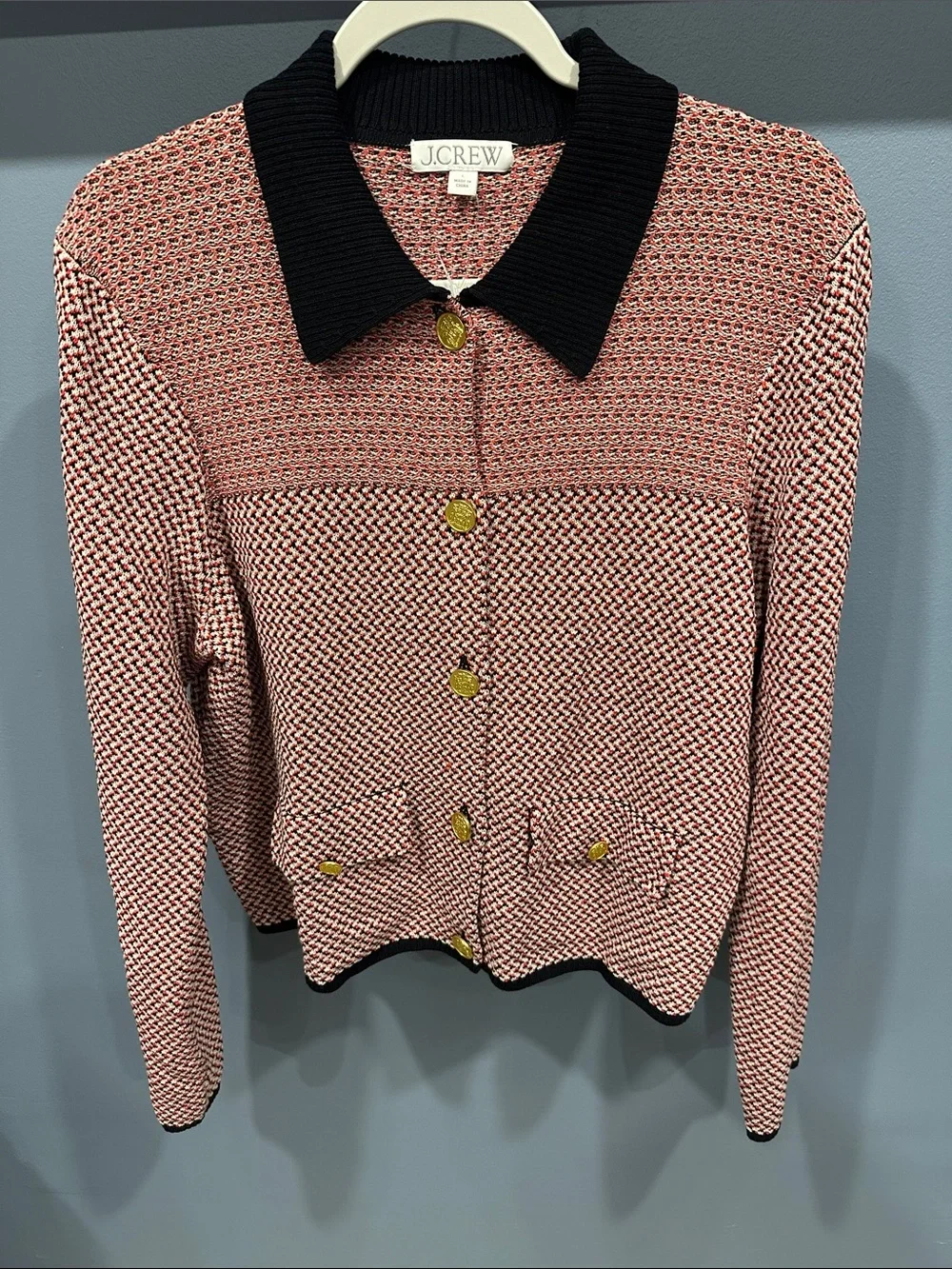 J.Crew Sweater lady jacket in herringbone Size Large